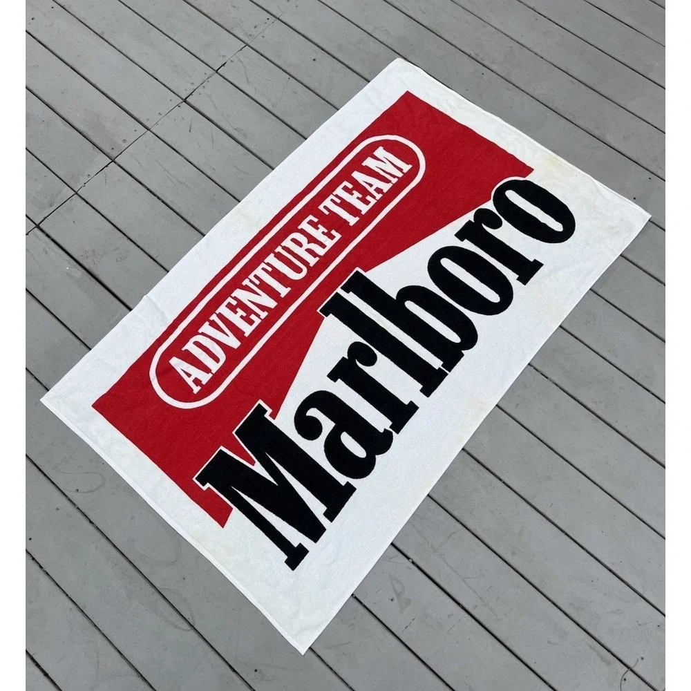Marlboro Adventure Team‎ Beach Towel 56x35 OSFA Vintage 90s Summer Terry Cloth